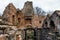 Ruins of medieval castle Wangenbourg on the top of hill, Alsace,