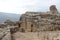 Ruins of the medieval fortress Nimrod Mivtzar Nimrod located in the northern Golan Heights in Israel.