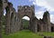 Ruins of middle age abbey in Brecon Beacons in Wales