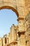 Ruins of the north theater in Jerash in Jordan