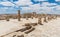 Ruins of the northern church in the Nabataean city of Avdat, located on the incense road in the Judean desert in Israel. It is inc