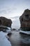 Ruins of Northern Forts on the beach of the Baltic sea, part of an old fort in the former Soviet base Karosta in Liepaja, Latvia