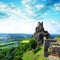 Ruins of old castle Trosky in Bohemian Paradise, Czech Republic.