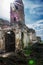 Ruins of the old church in the uninhabited town of Celleno Italy