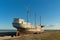 Ruins of an old fishing boat.