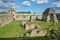 Ruins of old fortified monastery located close to small village Bzovik in Slovakia