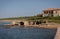 Ruins of old house on beach at Torre Astura in Lazio in Italy