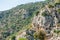 Ruins of old lycian rock tombs in ancient Myra city near town Demre, Antalya province