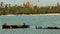 Ruins of an old metal boat close to the beach