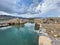 Ruins Old stouns bridge on the canal , Elounda peninsula