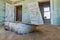 Ruins of once prosperous German mining town Kolmanskop in the Namib desert near Luderitz, Namibia, Southern Africa