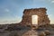 Ruins of the Ottoman railway station. Sunset time. Negev. Israel