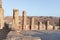 The ruins  of the palace of Herod the Great in Massada,the fortress built by Herod the Great on top of a cliff off the coast of