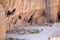 Ruins of rock cut building in Dara ancient city.