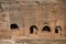 Ruins of rock cut building in Dara ancient city. Mardin, Turkey