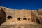 Ruins of rock cut building in Dara ancient city. Mardin, Turkey
