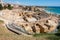 Ruins of the roman amphitheatre of Tarragona, Spain.