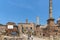 Ruins of Roman Forum and Capitoline Hill in city of Rome, Italy