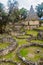 Ruins of round houses of Kuelap, ruined citadel city of Chachapoyas cloud forest culture in mountains of northern Per