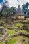 Ruins of round houses of Kuelap, ruined citadel city of Chachapoyas cloud forest culture in mountains of northern Per