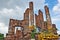 Ruins of Royal Sermon Hole in Ayutthaya Wat Thammikart temple