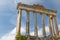 Ruins of Saturn Temple in Forum Romanum. Rome