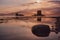 Ruins Scottish Castle Stalker at sunset