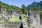 Ruins of Serravalle castle at Semione on Blenio valley