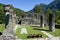 Ruins of Serravalle castle at Semione on Blenio valley