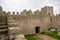 Ruins of the Sesimbra castle fort walls in Portugal