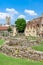 Ruins of St.Augustines Abbey with Canterbury Cathedral in the b