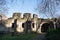 Ruins of St Leonards hospital, York, UK. The ruined medieval building is in the grounds of the Yorkshire museum and gardens