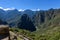 Ruins of Stone Walls and Mountains at Machu Picchu
