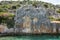Ruins of sunken ancient city of Dolichiste on Kekova Island