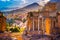 The Ruins of Taormina Theater at Sunset.