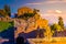 The Ruins of Taormina Theater at Sunset.