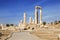 The ruins of the temple of Hercules in the citadel of Amman,