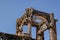 Ruins of temple stone cared pilar  and beam near clock tower of IDAR Ditrict Sabarkantha Gujarat