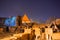 Ruins of the Teutonic knights castle in Torun at night, Poland