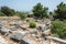 Ruins of thermal bath at Priene ancient city in Turkey