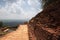 Ruins on top of Sigiriya Lion`s rock palace and fortress.Sri Lanka
