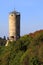 Ruins and tower of medieval XIV century Cracow Bishops Castle in town of Ilza, Poland