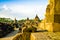 Ruins of traditional old heritage stone medieval temple in East Asia in an archaeological complex