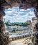 Ruins of Trajan's Forum in Rome, Italy provide magnificient view of vittoriano monument standing nearby....IMAGE