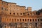 Ruins of Trajan\'s Market (Mercati di Traiano) in Rome during sun