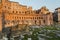 Ruins of Trajan\'s Market (Mercati di Traiano) in Rome during sun