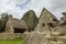 Ruins of two houses and Wayna Picchu in Machu Picchu