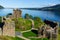 The ruins of Urquhart Castle, on the shore of Loch Ness