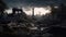 Ruins of a very heavily polluted industrial factory, industrial series