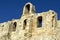 Ruins of a wall with arched windows